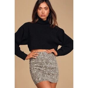 Free People Leopard Print High Waisted Mini Skirt / Size 8